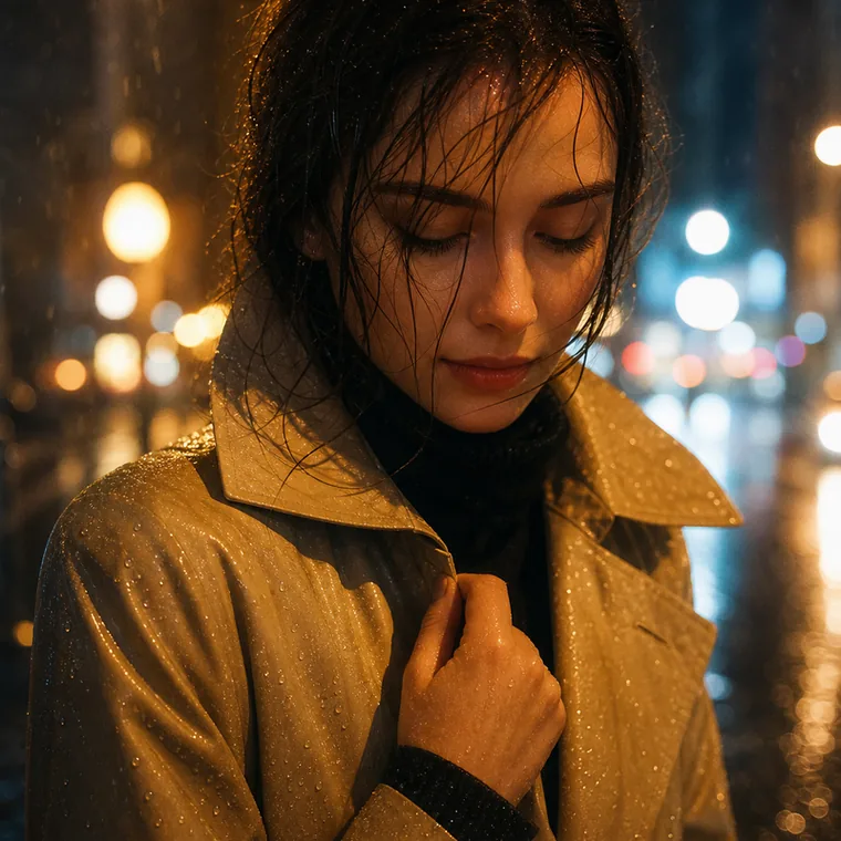 PixYou portrait with a rain-inspired style